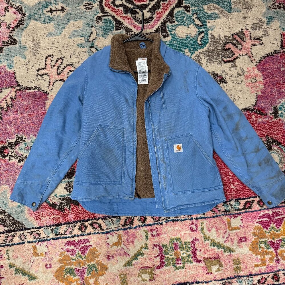 Rare Baby Blue Carhartt Womens Sherpa Lined Jacket Size Medium